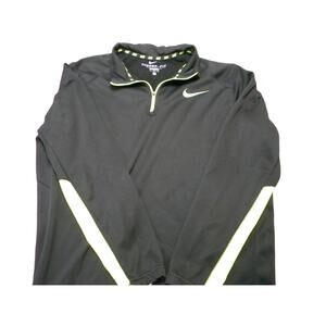 Nike Women's Pull-Over Black Neon Green Running Thera Fit Size XL Athletic Layer